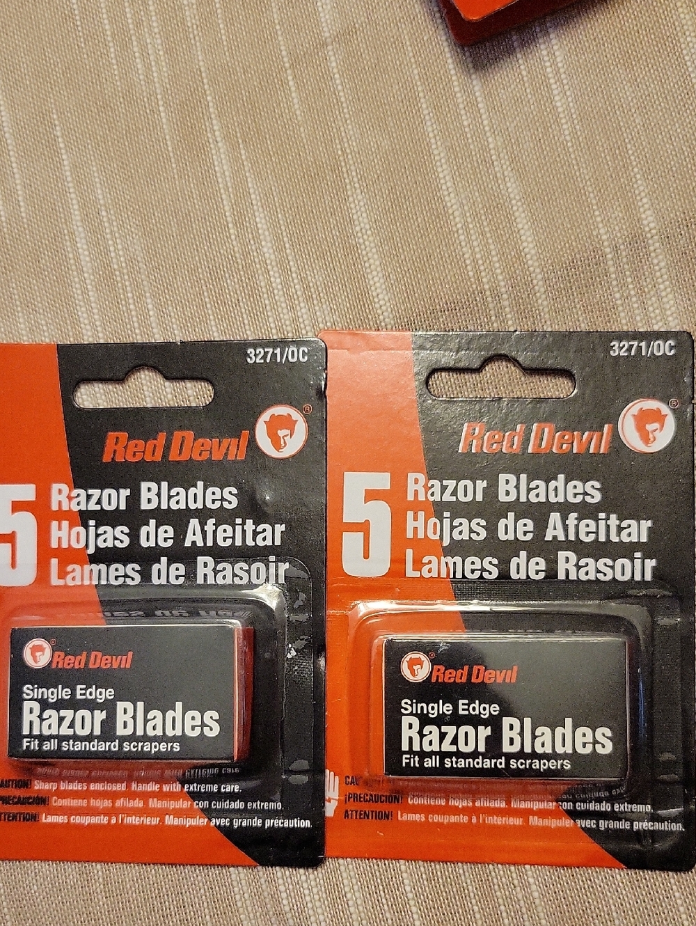 2x 5pk. Red Devil Single Edge Razor Blades - Red & Black Pack For Scrapers